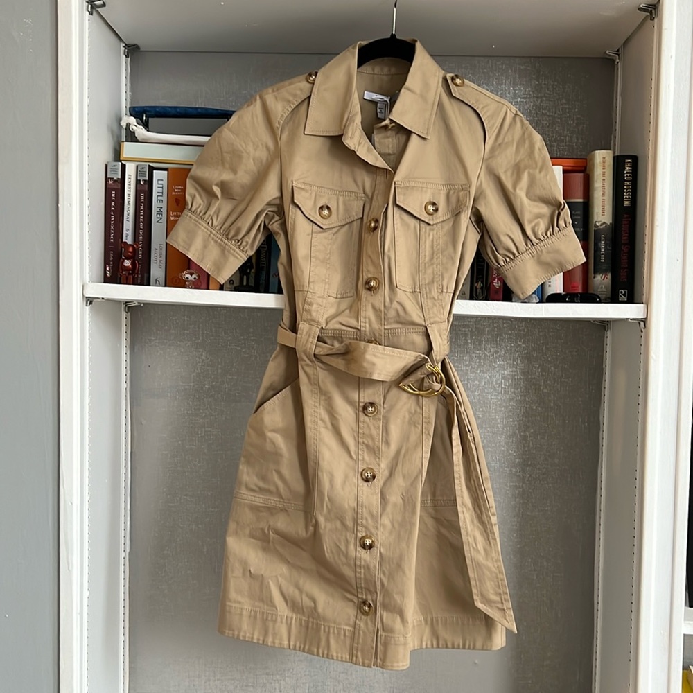 Derek Lam 10 Crosby Mini Shirt Dress, color: sand, size:6